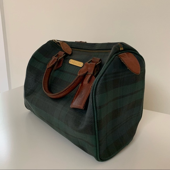 Vintage Polo Ralph Lauren Blackwatch Green Check Speedy Bag - Picture 6 of 14
